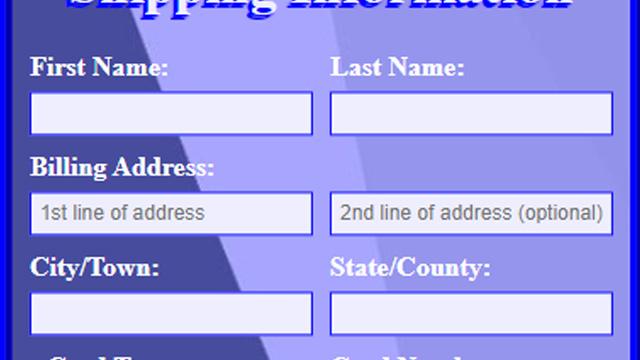 Responsive Shipping Form