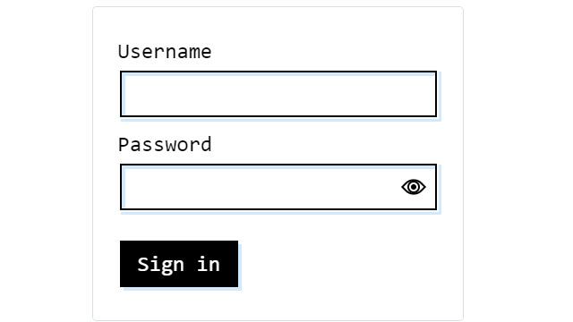 Sign in Form with Show Password Effect