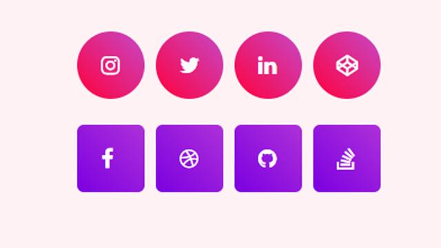 Social Buttons with Hover Animation